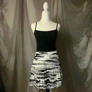 Abstract Pleaded Skirt